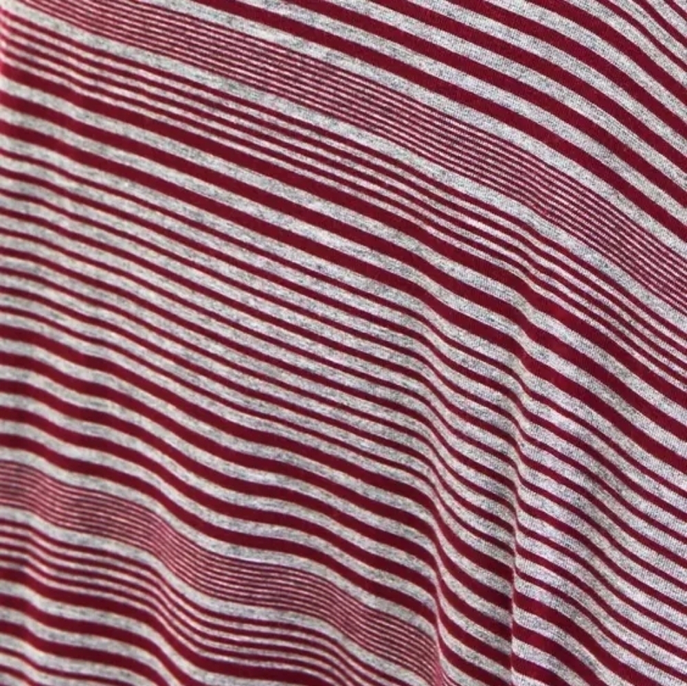 Torrid Red Gray Striped Fit Flare Dress Sz 2 image 4